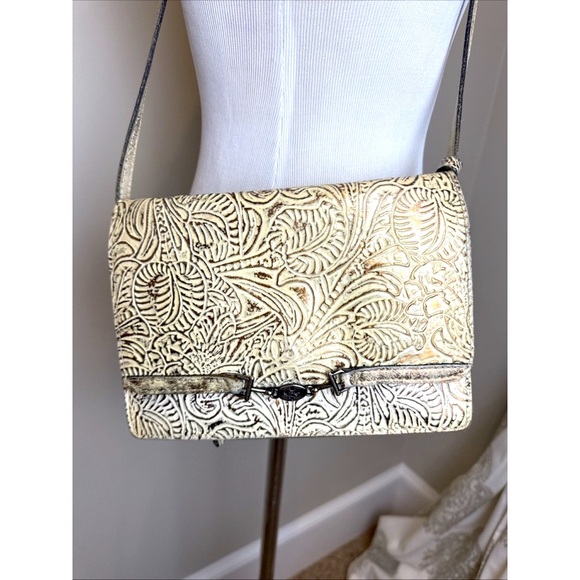 Patricia Nash Handbags - Patricia Nash Apricale Metallic Bronze Tooled Leather Crossbody Bag Exclusive Ex